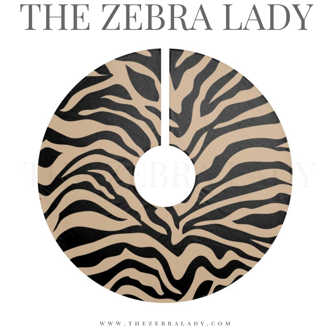 Zebra print christmas clearance tree skirt